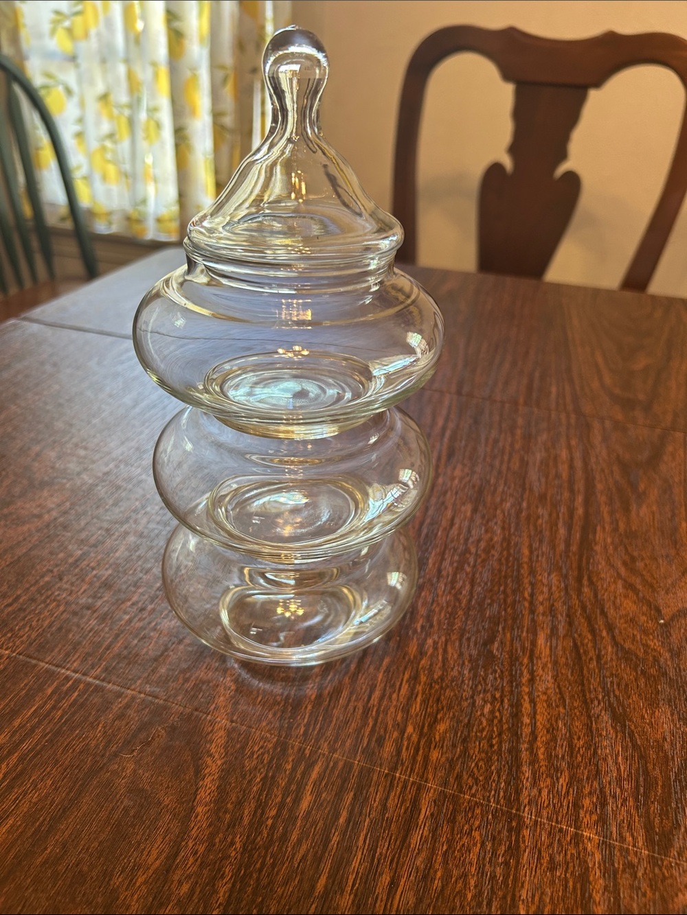 Clear Glass Decorative Apothecary Jar with Lid - three different containers.